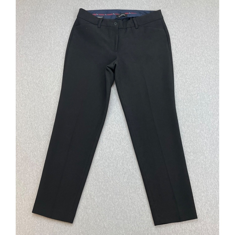 Talbots Pants Womens 8 Black Stretch Hampshire Ankle Mid-Rise Straight